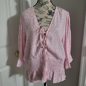 Pink Floral Blouse